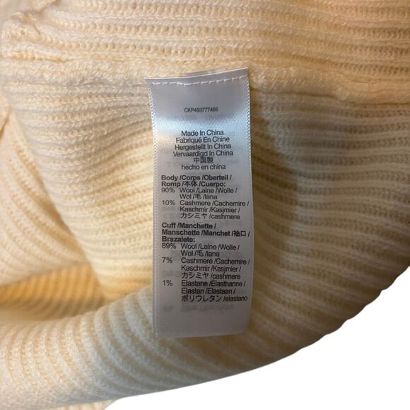 Madewell Wool Cashmere Ribbed Square Neck Sweater XL Beige Cream NWT - Picture 9 of 9